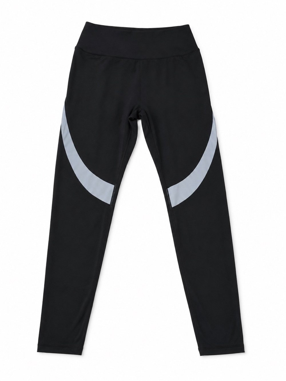 BuffBunny Black Leggings with Reflective Gray Panels